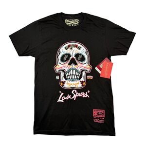 Mitchell & Ness San Antonio Spurs Mens Black Small NBA Sugar Skull Tee Shirt